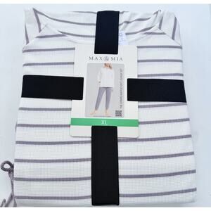 Max & Mia Women’s Waffle Knit Lounge Set Dusty Plum Size XL NWT